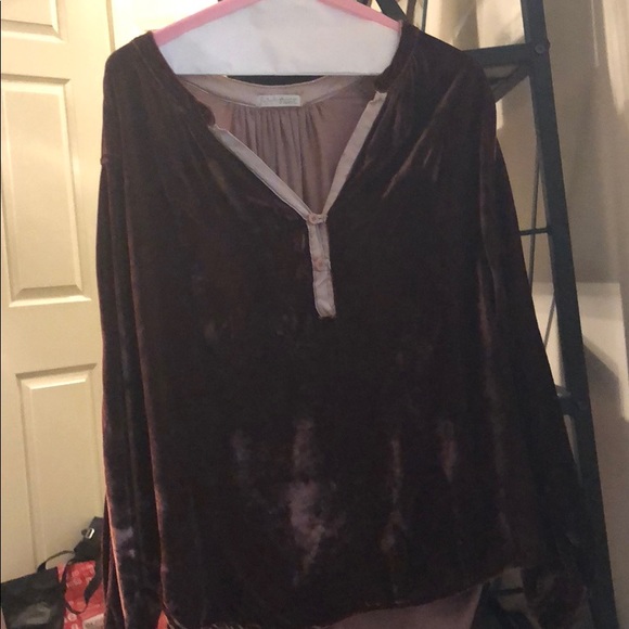 Free people velvet maroon top - Picture 1 of 3